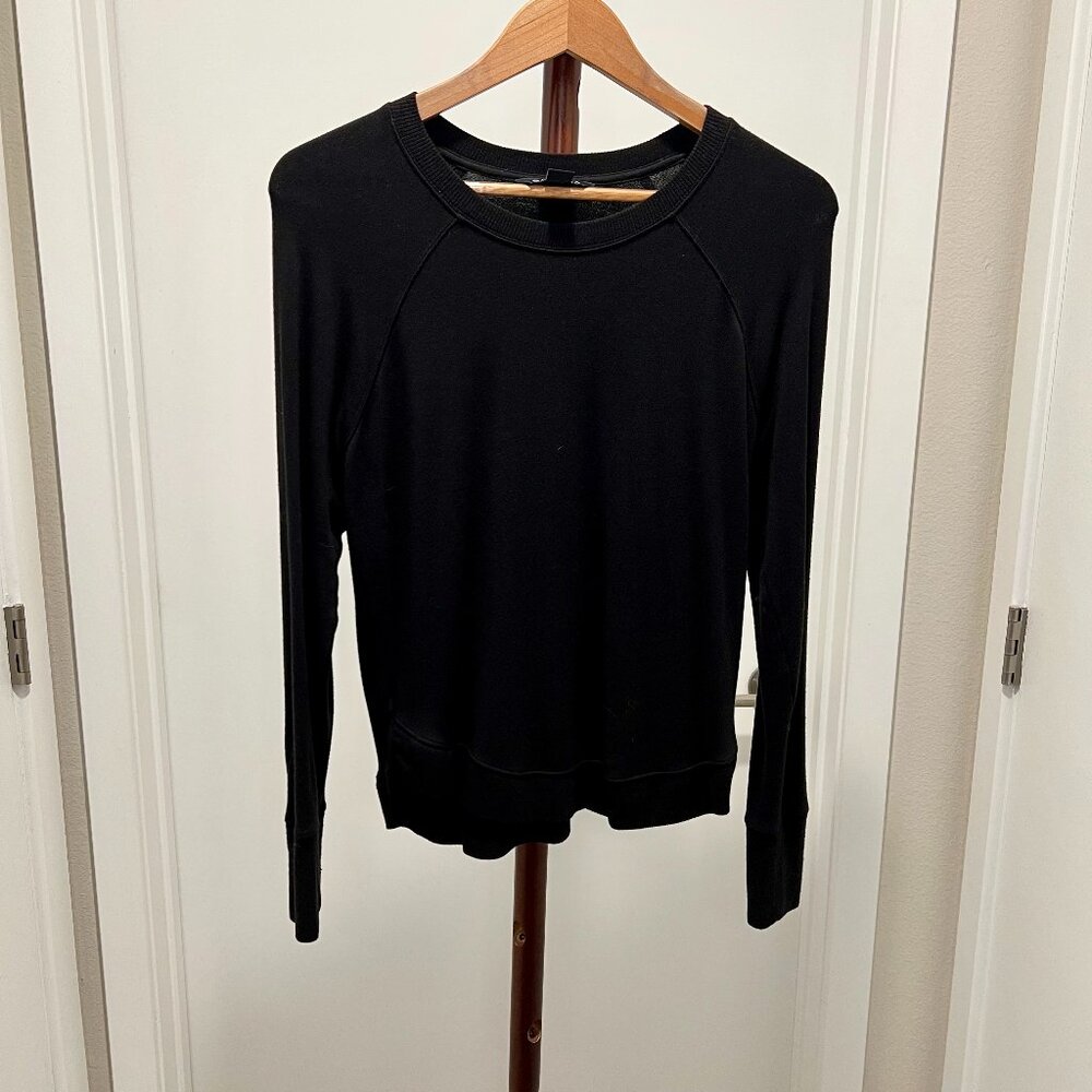 Athleta - Long Sleeve Raglan "Mindset" Sweatshirt Size X-Small - Black